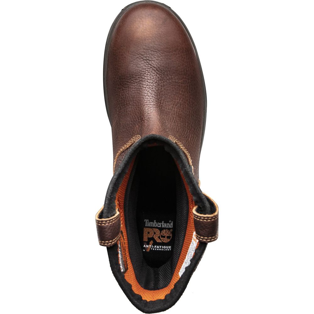 Timberland Μποτακια Εργασίας Ανδρικα Καφε - Pro® Helix Hd Soft Toe Pull-On - Greece 2743901-UW